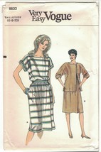 Very Easy Vogue 8633 Jacket, Top, Skirt Lagenlook Pattern 1980s Choose Size UC - £9.86 GBP