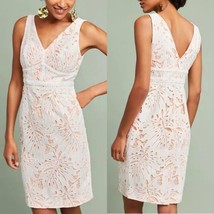 NWT Anthropologie Gardenia Eyelet Lace Column Dress Maeve Sz. 8 White Tr... - $77.23