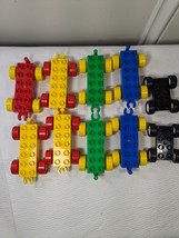 LEGO Duplo Car Train set 10 Vehicle Bases red yellow green blue black 2x6 2x4 - £19.18 GBP