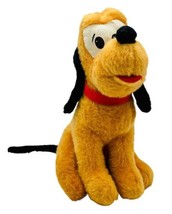 Knickerbocker Walt Disney Pluto Plush 1977 Cloth Eyes Red Collar Hard St... - $13.45