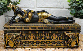 8&quot;L Egyptian Queen Cleopatra Isis In Repose Decorative Jewelry Box Figurine - £25.95 GBP