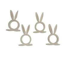Easter Bunny Rabbit Ears Set of 4 White Napkin Rings Holders USA PR202-WHT-4 - £3.98 GBP