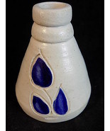 WILLIAMSBURG POTTERY VASE 3 &quot; Artisan Stoneware FLOWER VASE Blue SALT GLAZE - $13.46 CAD