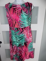 Sangria Tropical Print Ruffle Neckline Sleeveless Dress Size 8 Women&#39;s - $18.40