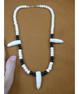 G156-110) Three 1-5/8&quot; t**TH Alligator black white  water buffalo 21.5&quot; ... - $95.37 CAD