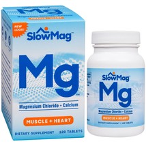 SlowMag Mg Muscle &amp; Heart Magnesium Chloride and Calcium, 120 Ct.. - £39.56 GBP