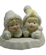 Snow Babies Porcelain Figurines Playing On Snow Winter Wonders - $11.13