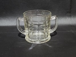 Vintage Marked Hazel Atlas Depression Era Colonial Block Glass Open Sugar Bowl - £14.97 GBP