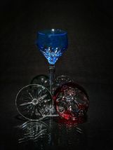 Faberge  Lausanne Crystal  Goblets 8.5" Tall in original  case NIB image 7