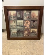 VTG Homco Home Interior Window Pane Wagon Wheel Pumpkin Farmhouse Pic 25... - $88.01 CAD