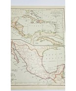 Antique 1877 Color Lithograph MAP OF MEXICO CENTRAL AMERICA 12&quot; x 9&quot; Ste... - £7.07 GBP
