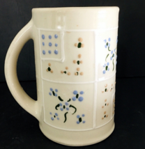 Hartstone Pottery Mug Hand Painted Flowers & Dots on Ivory 4.5"H 10 oz USA EUC - $8.99