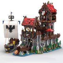 Tower Medieval Ship Building Blocks Set Classic Castle Bricks Toys for Wolfpack - £215.24 GBP