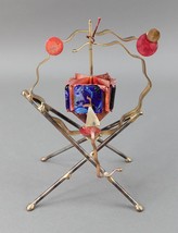 Gary Rosenthal Mixed Metal Spinning Art Glass Dreidel Judaica Hanukkah Sculpture - £70.76 GBP