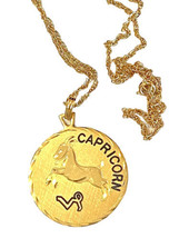 Vintage Capricorn 1.25 Inch 12K GF Pendant on 18 Inch Gold Tone chain - £15.62 GBP