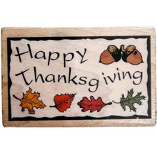 Hampton Art Stamps Happy Thanksgiving 2000 Used Vintage Holidays Fall DWGG1 - £19.65 GBP