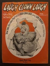 Laugh Clown Laugh Sheet Music Lon Chaney Ted Fiorito Lewis Young Vintage 1928 VG - £10.35 GBP