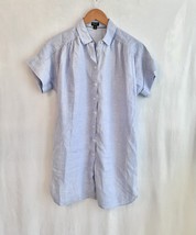 J Crew Baird McNutt Shirt Dress Women SMALL Periwinkle Irish Linen Relax... - $49.99