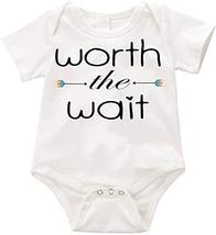 Worth the wait 01 Infant Romper Creeper - Baby Shower - Baby Reveal - Birthday - £11.77 GBP