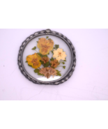 Lasting Impressions Suncatcher Dried Pressed Flowers Glass Pewter Orname... - $17.58 CAD