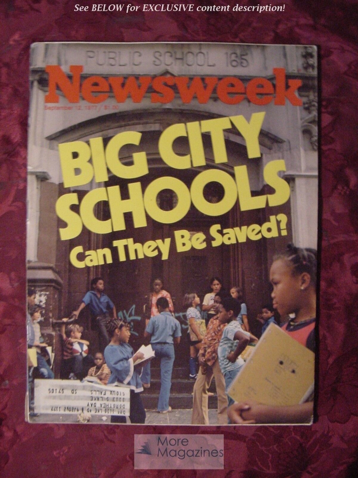 Primary image for NEWSWEEK September 12 1977 Sept 9/77 BIG CITY SCHOOLS EDUCATION Lou Brock