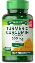 Turmeric Curcumin with Black Pepper Extract | 500mg | 120 Capsules | Non-GMO &amp; G - £28.70 GBP