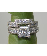 3.25Ct Princess Cut White Diamond Solid 925 Sterling Silver Engagement R... - $128.00