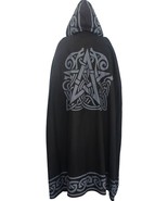 Cotton Pentacle Witchcraft Coven Ceremonial Cloak, Gray on Black! - $91.60 CAD