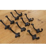 10 Cast Iron BLACK U-Shape Hooks Coat Hat Sweater Towel Bathroom Kitchen... - $22.99