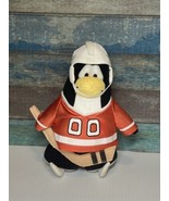 Disney Club Penguin Hockey Player Plush 7” Red Jersey Number 00 &amp; Hockey... - £7.85 GBP