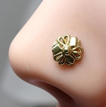 Antique Style gold finish Indian nose ring corkscrew Nose Stud l bend  - £14.69 GBP