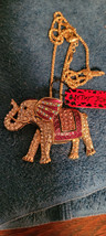New Betsey Johnson Necklace Elephant White Pinkish Rhinestone Collectible Nice - £11.98 GBP