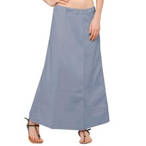 Women&#39;s Saree Cotton Readymade Petticoat Free Size Gray Color - £8.17 GBP