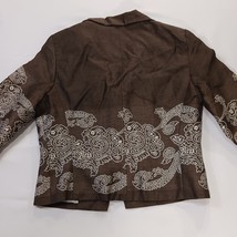 Donna Degnan Women's Brown/White Floral Cropped Jacket Size 4 image 14