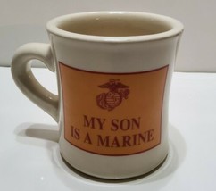 USMC My Son Is A Marine Eagle Globe &amp; Anchor Diner Style Coffee Tea Mug Cup - £8.86 GBP