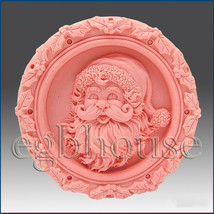 Silicone mold, 2D Silicone Soap/Plaster/Polymer clay Mold - Santa Medallion - £34.95 GBP