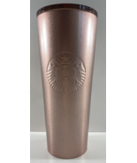 Starbucks Rose Gold Pink Metallic Stainless Steel 24oz Cold Cup Tumbler ... - $40.66 CAD