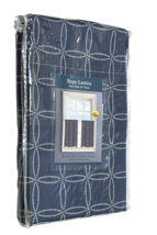 Colordrift Rope Lattice Tier Pair 58" x 36" Blue Nautical Cotton Blend - $23.76