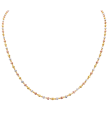 22ct Yellow Gold Tri-Colour Diamond Cut Ball Beaded Necklace 18 Inches 2... - $1,510.59