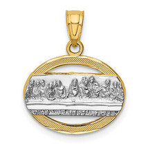 14K w/Rhodium The Last Supper Pendant C4772 - £145.19 GBP