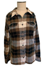 Patagonia Midweight Fjord Flannel Shirt Brown Plaid Long Sleeve Organic ... - $33.24