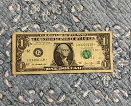 2013 $1 Dollar Bill Star Note – Fancy Low Serial Number Good Condition B... - $93.50
