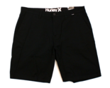 Hurley Black Cotton Twill Stretch Walk Shorts 9&quot; Inseam Sits at Knee Men... - $44.54