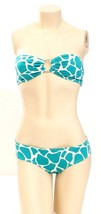 Kushcush Turquoise &amp; White Bandeau Bikini 2 Piece Swim Suit Women&#39;s Size... - £79.63 GBP