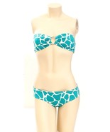 Kushcush Turquoise &amp; White Bandeau Bikini 2 Piece Swim Suit Women&#39;s Size... - £80.41 GBP