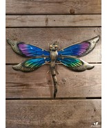 14&quot; Vintage Dragonfly Metal and Colorful Glass Wings - £17.57 GBP