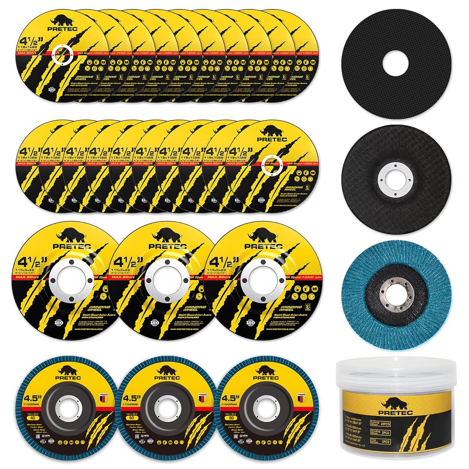 26 Packs Angle Grinder Cutting Flap Grinding Disc Wheel 4 1/2In Inches - 20 - $36.95