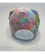 Squishmallows Candy The Rainbow Tie Dye Bunny 11 inch Plush Easter Colorful - £11.35 GBP