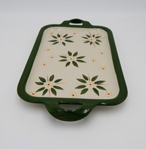 Temp-Tations By Tara Old World Green 13 Inch Rectangular Handled Platter - £19.65 GBP
