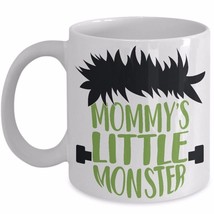 Cute Kids Mug Mommys Little Monster Funny Cup Frankenstein Head 11 oz Ceramic - £15.14 GBP